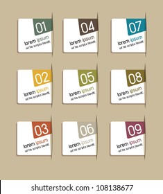 step by step with numbers over brown background. vector illustration