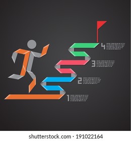 step by step, person goes up the stairs /Illustration eps10