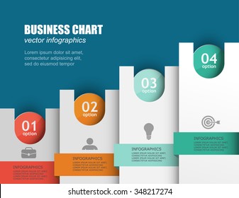 plan paso a paso para los objetivos de crecimiento del negocio / diagrama vectorial