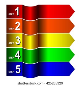 Step by Step Progress Infographics Banners for Business and Web Design. 3D Rendering