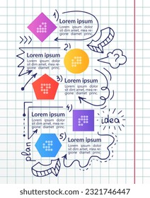 Step by step project infographic chart design template. Abstract infochart with copy space. Instructional graphics with 5 step sequence. Visual data presentation. Arial, Segoe UI Emoji fonts used