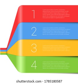 Step by step rainbow ribbon vector infographics template