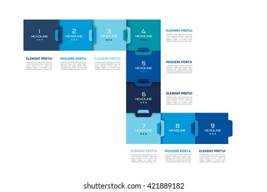 Step by step template, chart, diagram, scheme, infographic. Vector tutorial.