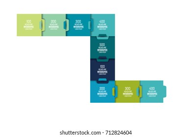 Step by step template, chart, diagram, scheme, infographic. Vector tutorial.