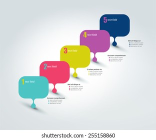 Step by step template. Numbered chart. Infographic element.