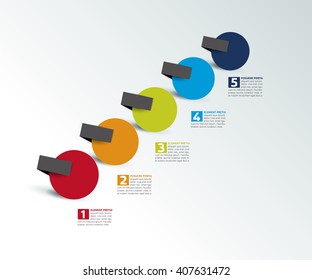 Step by step template. Numbered chart. Infographic element.