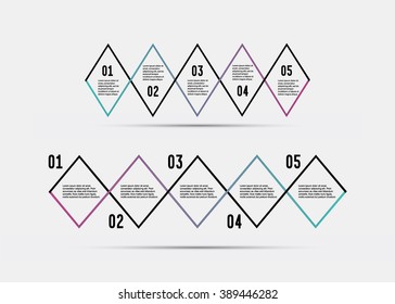 Step by step  vector design. Vector eps 10 illustration. Step by step template. Step by step quote icon.  Quote citation blank template. 