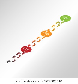 Step by step. Vector illustration for illustration, business, finance, and theme design. Flat style.
