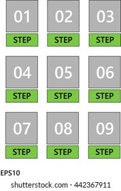 Step By Step Vector presentation panel in eps10