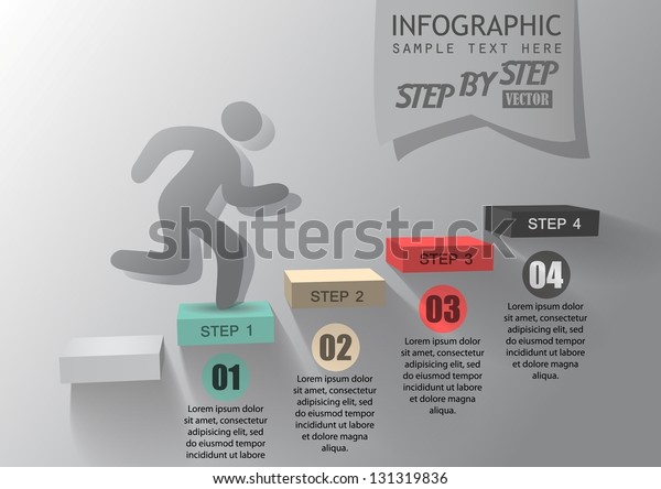 段階的にデータを表示 階段を上がる ベクターイラスト のベクター画像素材 ロイヤリティフリー