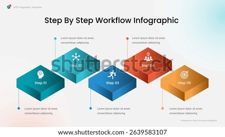 Step By Step Workflow Isometric Infographic
