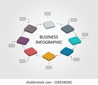 step chart template for infographic for presentation for 8 element