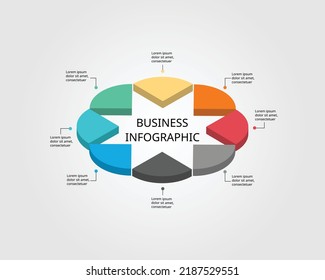 step chart template for infographic for presentation for 8 element
