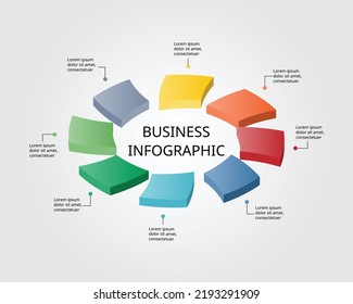 step chart template for infographic for presentation for 8 element