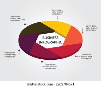 step circle chart template for infographic for presentation for 6 element