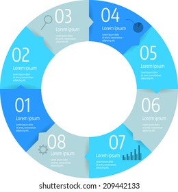 Step circle strategy infographic business diagram