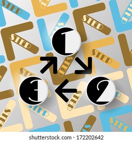 step circles, vector infographic