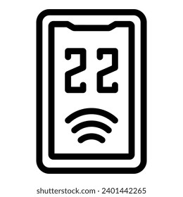 Step counter device icon outline vector. Smart pedometer app. Walking tracking counter