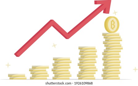 the step of cryptocurrency bitcoin golden tower in soaring upside growth price. Minima investments for bitcoin and blockchain technology