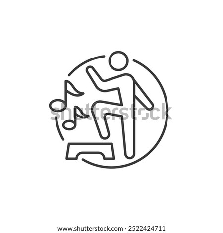 Step Dance Class. Aerobic Step Gym Class. Step Ups Training. 