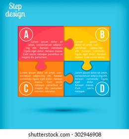 Step design. Business Infographics. Puzzle Elements. Infographic Element. Vector Illustrations.