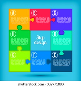 Step design. Business Infographics. Puzzle Elements. Infographic Element. Vector Illustrations.