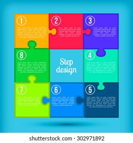 Step design. Business Infographics. Puzzle Elements. Infographic Element. Vector Illustrations.