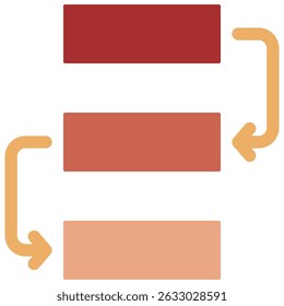 step diagram icon in flat style