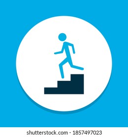 Bajar el símbolo coloreado por iconos. La calidad de la calidad de las escaleras de vapor aisladas en un estilo de moda.