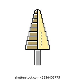 step drill bit color icon vector. step drill bit sign. isolated symbol illustration