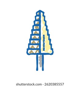 step drill bit doodle icon sketch vector. step drill bit sign. isolated symbol illustration
