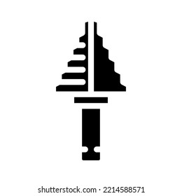 step drill bit glyph icon vector. step drill bit sign. isolated symbol illustration