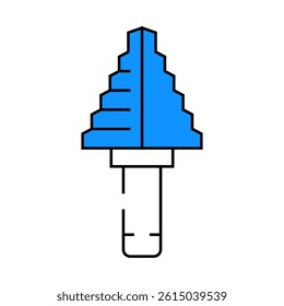 step drill bit line icon vector. step drill bit sign. isolated symbol illustration