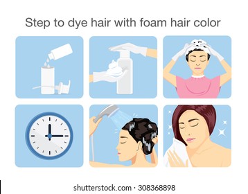 step to dye hair with foam hair color