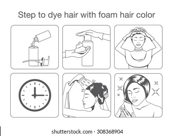 step to dye hair with foam hair color with monotone color design