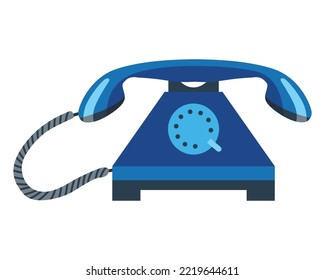 Step of evolution of phone. Classic communication device. Old antique analog technology of phone. Gadget of retro generation