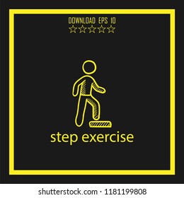 step exercise sketch vector icon