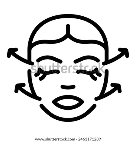 Step face massage icon outline vector. Skin beauty. Care spa