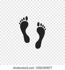 Step footprint path. footstep print and shoe step . shoe tread footprints vector illustration isolated on white background.