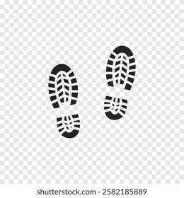 Step footprint path. footstep print and shoe step . shoe tread footprints vector illustration isolated on white background.