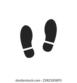 Step footprint path. footstep print and shoe step . shoe tread footprints vector illustration isolated on white background.