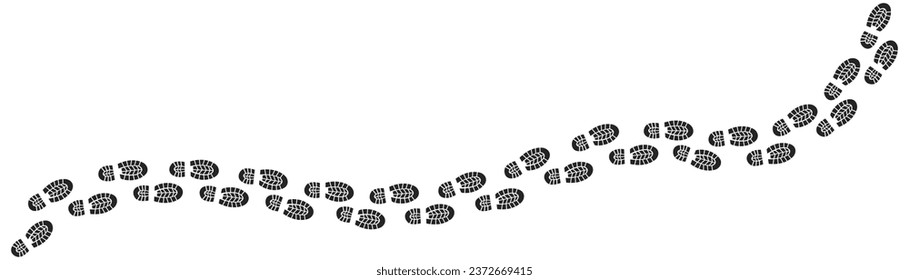 Step footprints paths. footstep prints and shoe steps . shoe tread footprints vector illustration isolated on white background.	