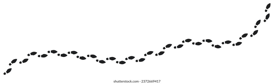 Caminos de pasos. huellas y pasos de zapatos. imagen vectorial de huellas de tracción de zapatos aislados en fondo blanco.	