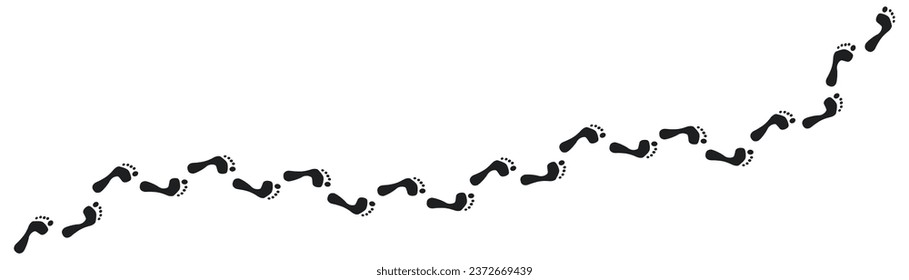 Step footprints paths. footstep prints and shoe steps . shoe tread footprints vector illustration isolated on white background.	