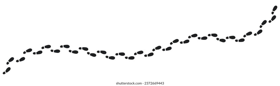 Step footprints paths. footstep prints and shoe steps . shoe tread footprints vector illustration isolated on white background.	