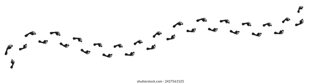 Step footprints paths. footstep prints and shoe steps . shoe tread footprints vector illustration isolated on white background.