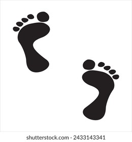  Step footprints paths. footstep prints and shoe steps . shoe tread footprints vector illustration isolated on white background. Editable vector illustration.