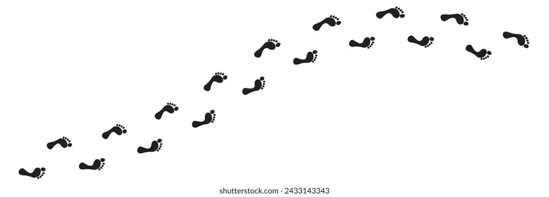  Step footprints paths. footstep prints and shoe steps . shoe tread footprints vector illustration isolated on white background. Editable vector illustration.