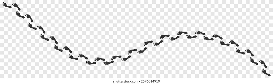 Step footprints paths. footstep prints and shoe steps . shoe tread footprints vector illustration isolated on white background.