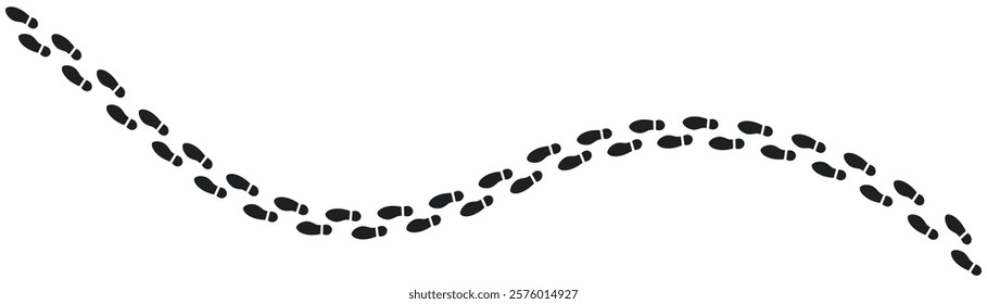 Step footprints paths. footstep prints and shoe steps . shoe tread footprints vector illustration isolated on white background.